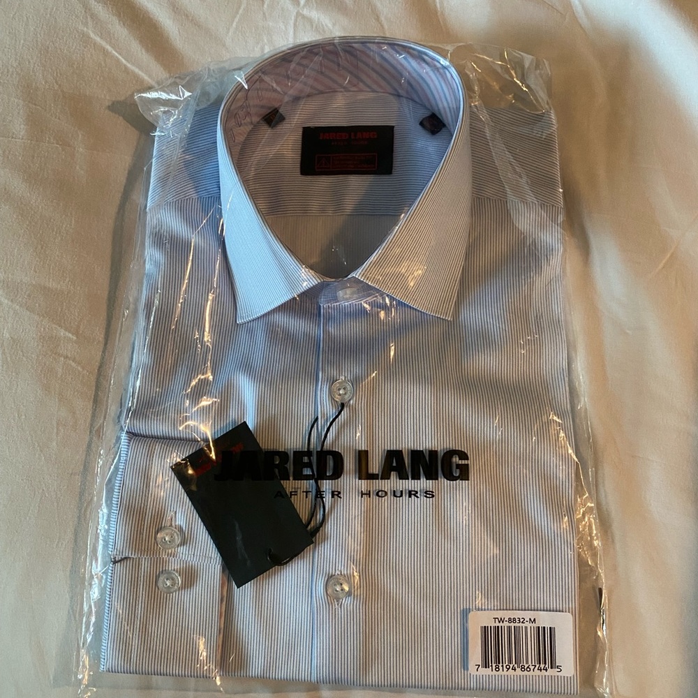 NWT Jared Lang Long Sleeved Button Down Dress Shirt M